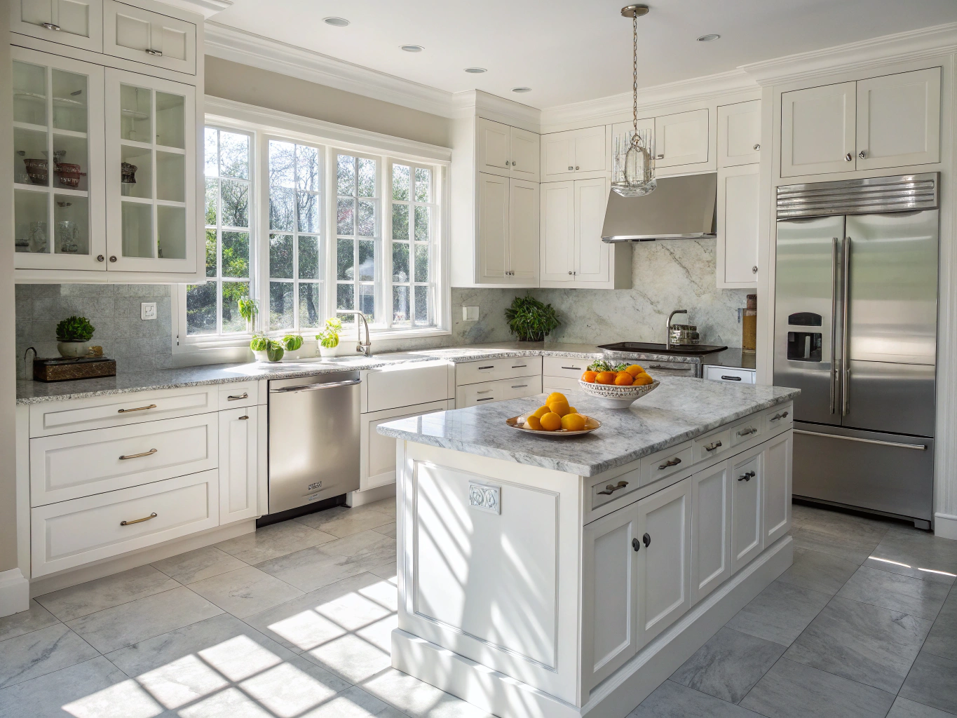 Luxury Kitchen After Renovation - RM Building Dynamics Luxury modern kitchen featuring premium engineered stone benchtops, custom soft-close cabinetry, designer appliances and LED lighting