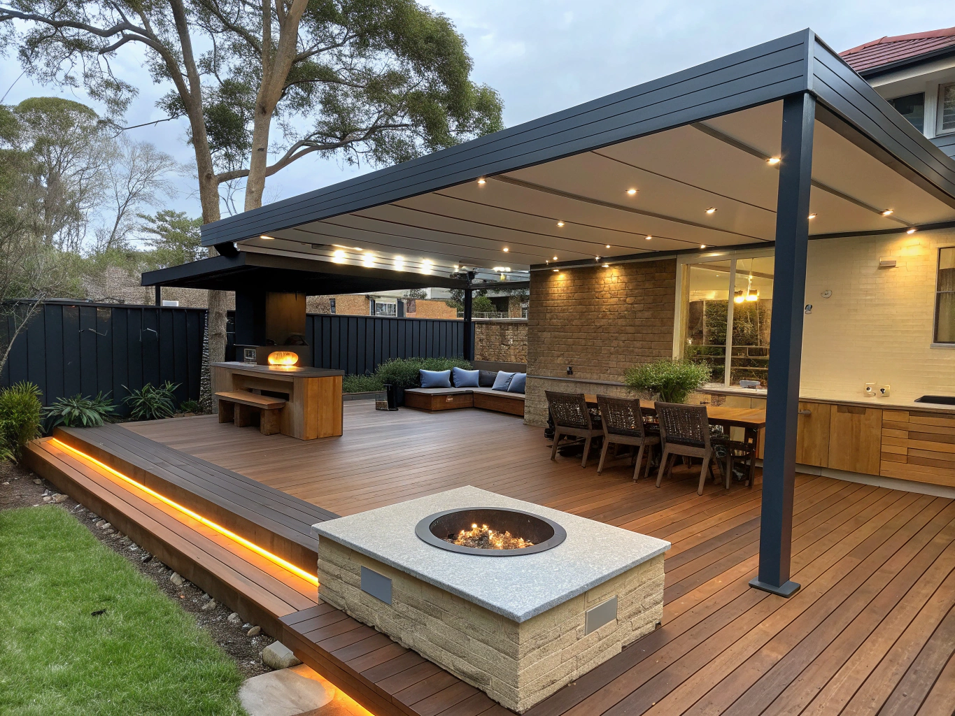 Northern Beaches Deck & Pergola - Outdoor Entertainment Custom timber deck and pergola construction on Northern Beaches designed for outdoor entertaining and coastal lifestyle